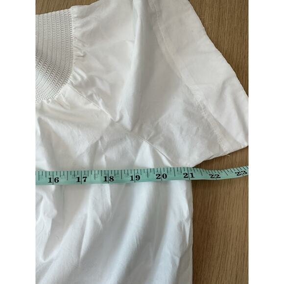 J.CREW Off The Shoulder Poplin Dress White Shift Wedding Vacay Cruise Sz 14 2037 - Picture 5 of 6